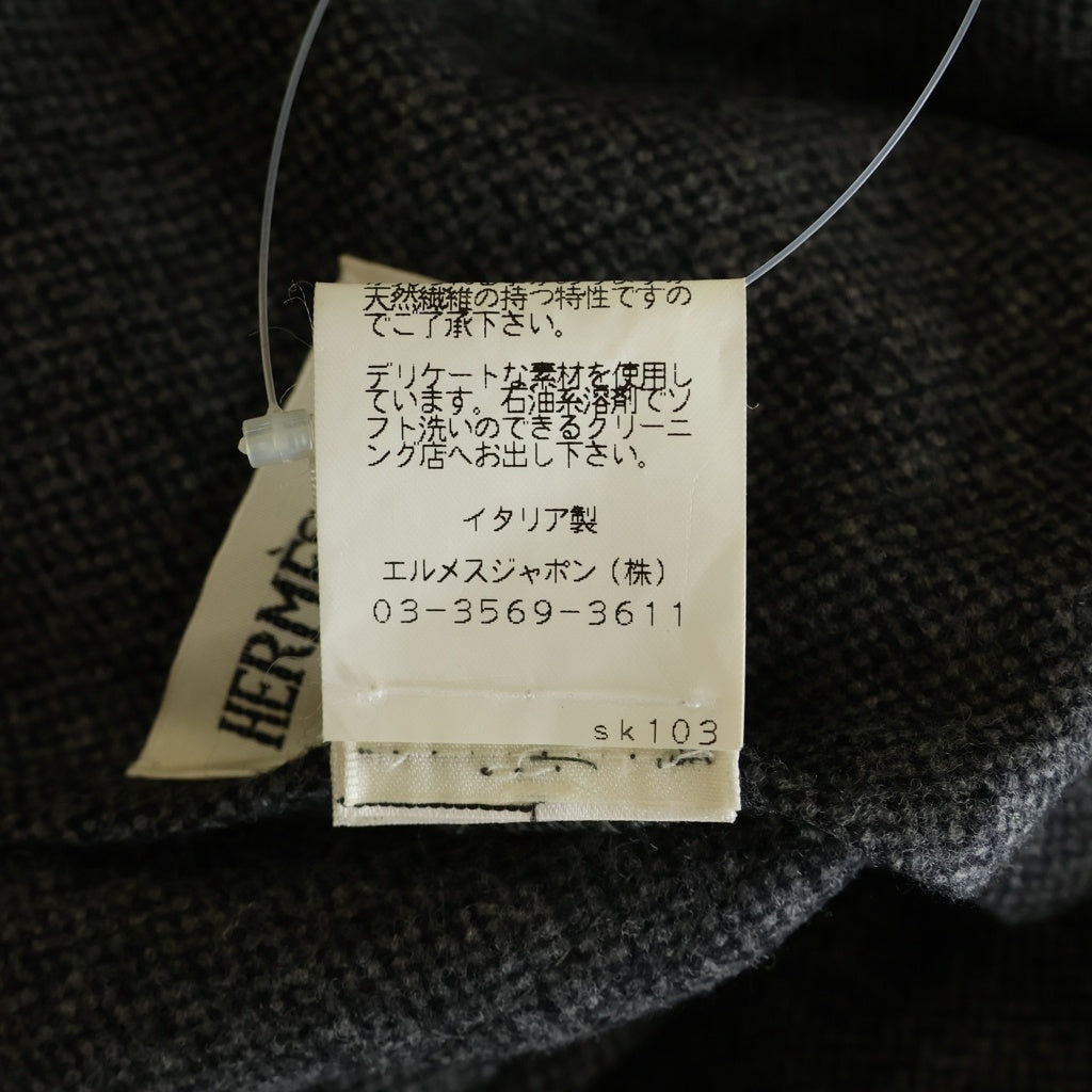 HERMES(エルメス) マルジェラ期 カシミヤ混 ウール 2B テーラードジャケット グレー レディース