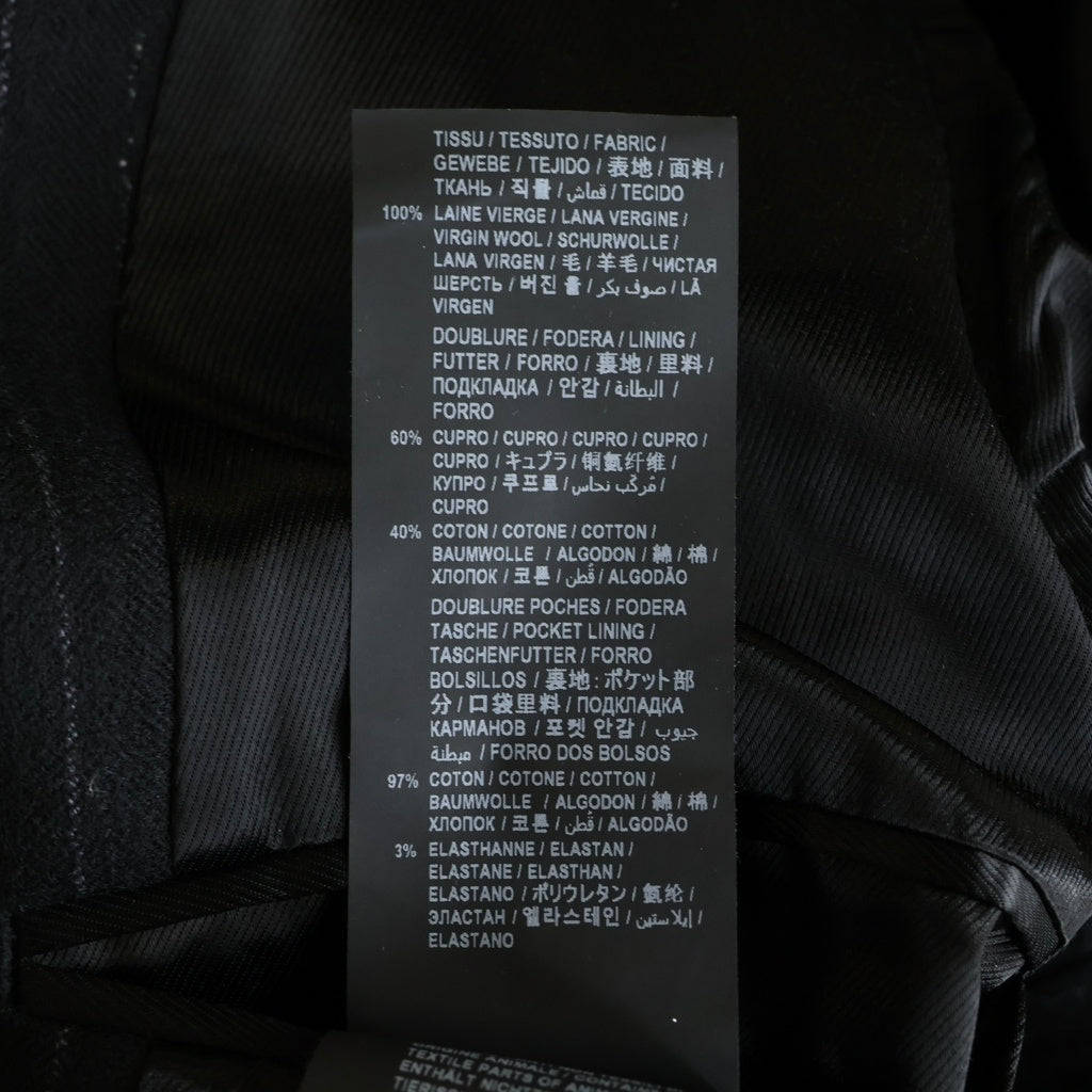 SAINT LAURENT PARIS(サンローランパリ) ストライプ総柄 ピークドラペル ダブルブレスト テーラードジャケット ブラック 653843