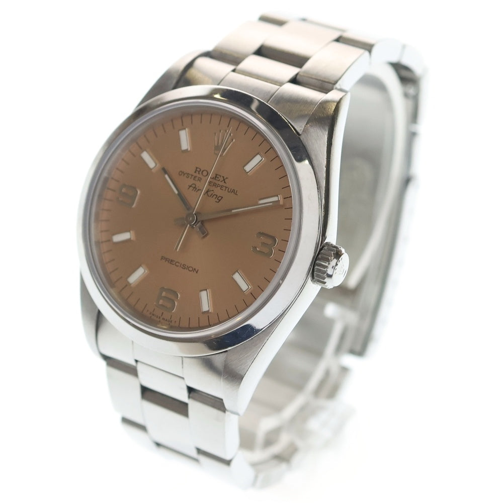 ROLEX(ロレックス) エアキング ピンク文字盤 自動巻き 腕時計 シルバー 14000