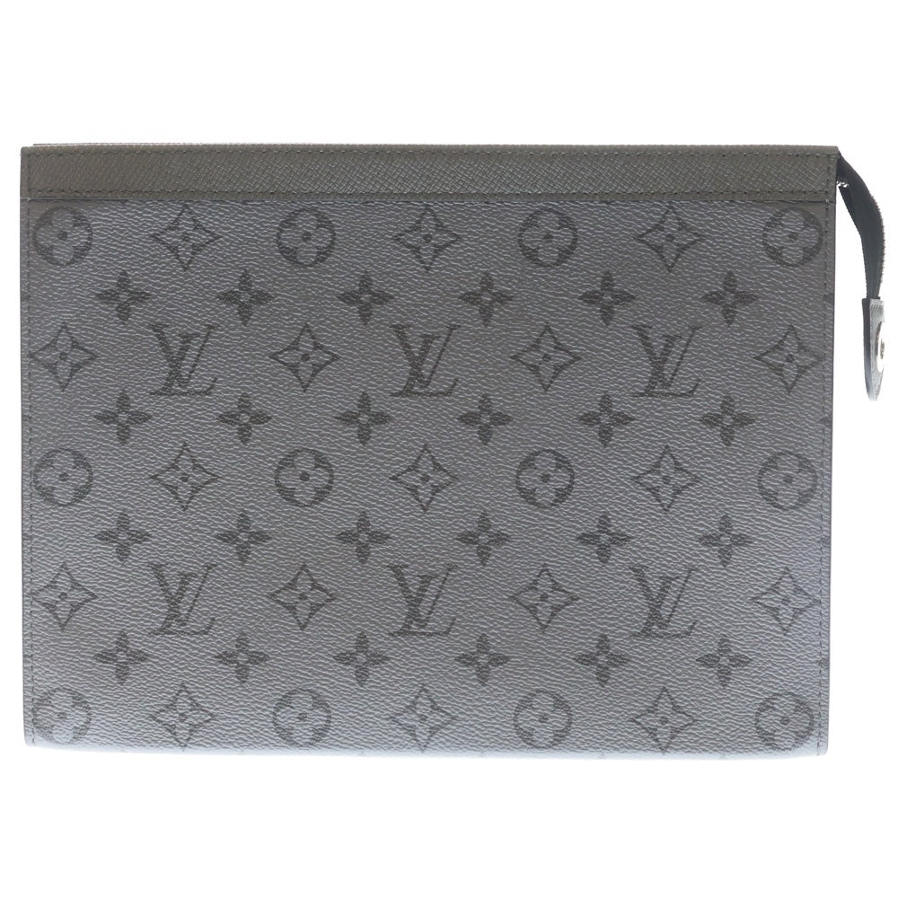 LOUIS VUITTON(ルイヴィトン) モノグラムエクリプス リバース ポシェット ヴォワヤージュ クラッチバッグ セカンドバッグ ダークグレー PVC M69535 シルバー金具 レディース