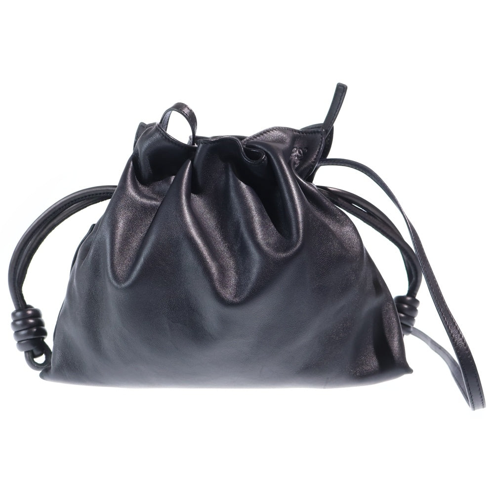 ENRIQUE LOEWE KNAPPE(エンリケ ロエベ ナッペ) フラメンコ ショルダーバッグ 巾着バッグ ブラック レザー レディース