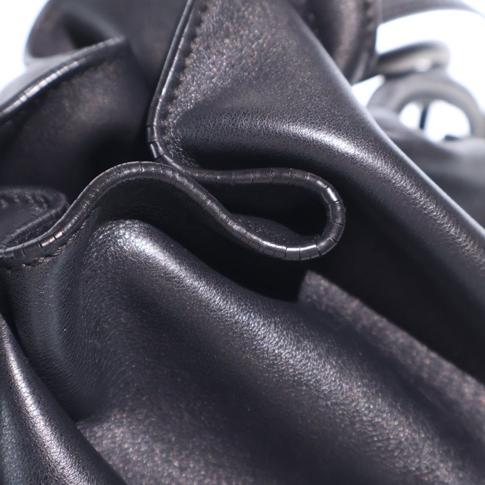 ENRIQUE LOEWE KNAPPE(エンリケ ロエベ ナッペ) フラメンコ ショルダーバッグ 巾着バッグ ブラック レザー レディース
