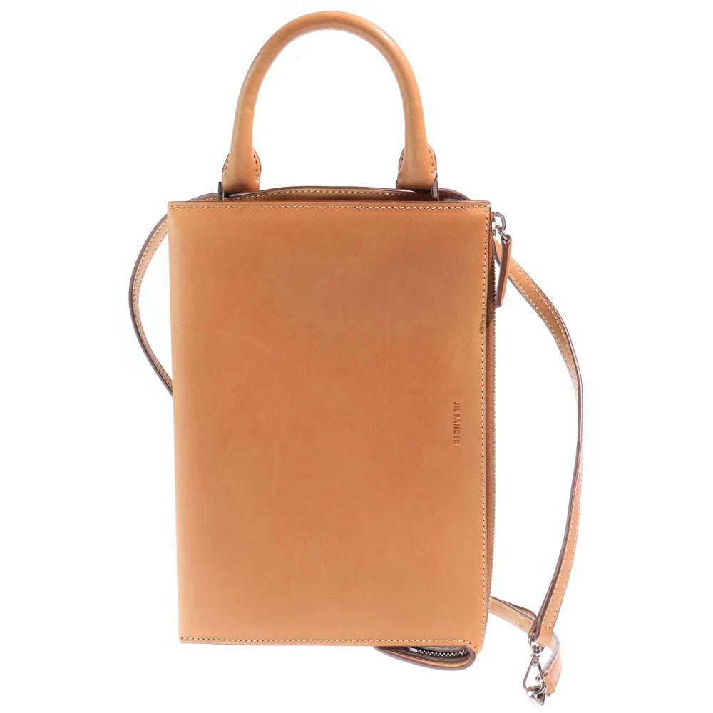 JIL SANDER NAVY(ジルサンダーネイビー) トゥーティー 2WAYバッグ ショルダーバッグ サコッシュ セカンドバッグ クラッチバッグ ケース ポーチ ブラウン レザー シルバー金具 レディース