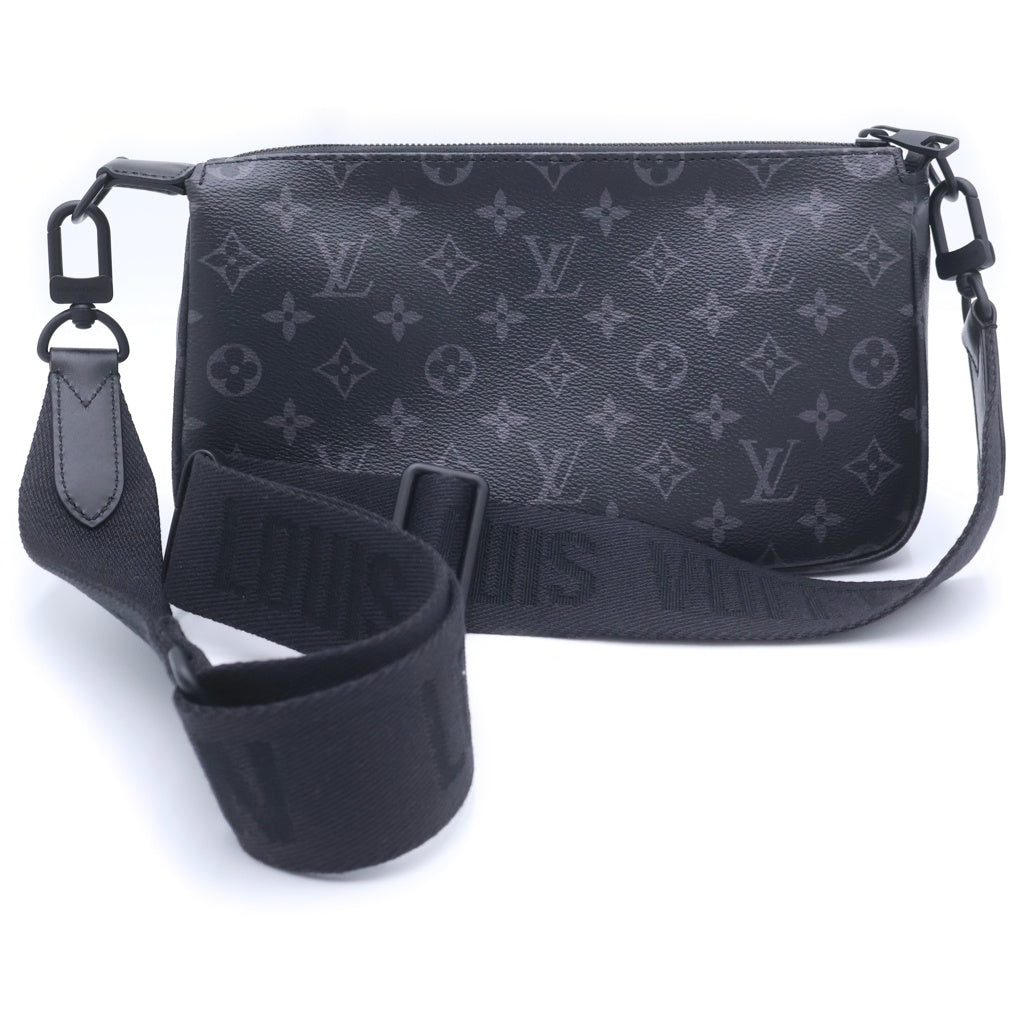 LOUIS VUITTON(ルイヴィトン) モノグラム・エクリプス ポシェット・アクセソワールXL ショルダーバッグ ブラック PVC M11741 ブラック金具