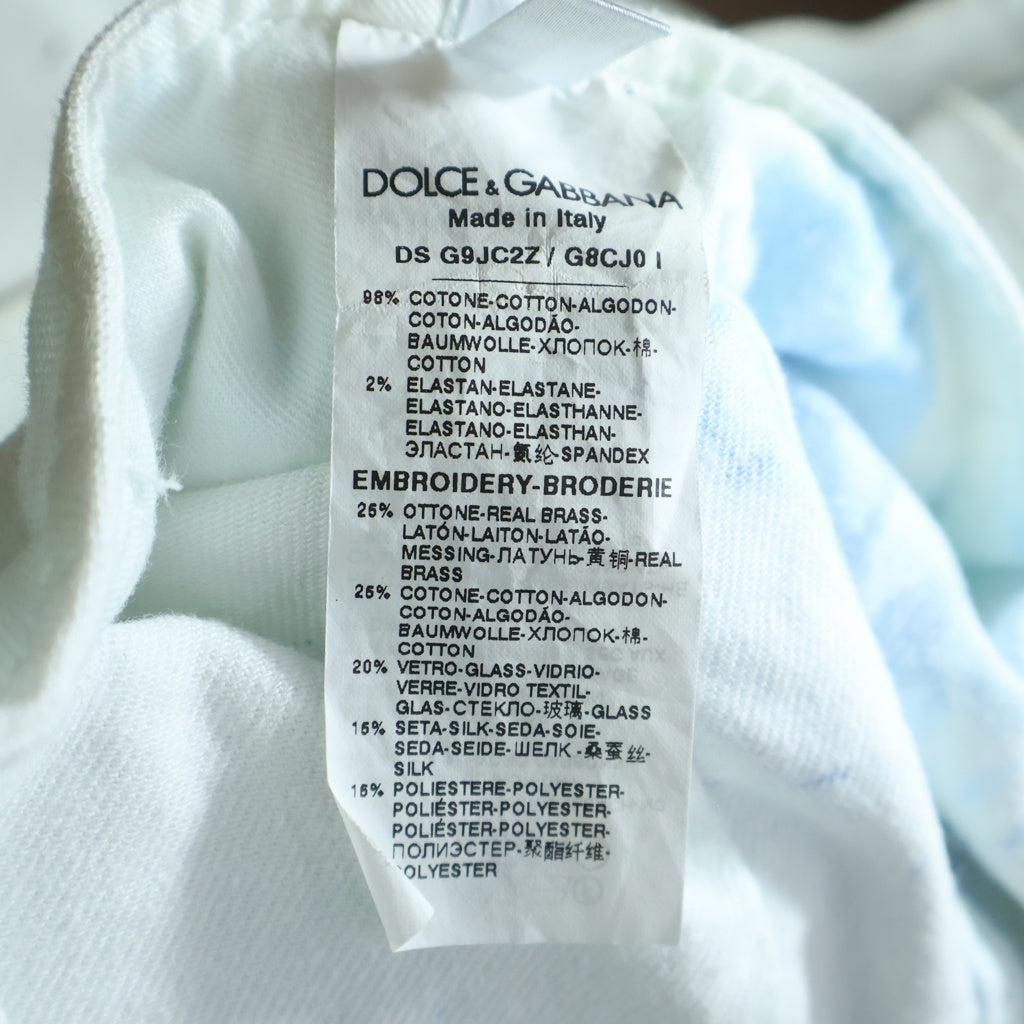 DOLCE & GABBANA(ドルチェアンドガッバーナ) ■ブルゾン ストレッチホワイトデニム ブラシストローク DS G9JC2Z