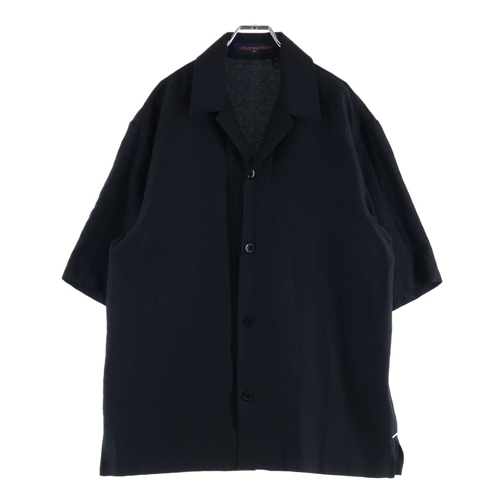 LOUIS VUITTON(ルイヴィトン) 23AW ミニモノグラム ジャガード コットン シルク 半袖 オープンカラーシャツ ブラック RM232Q ZO6 HPS51W