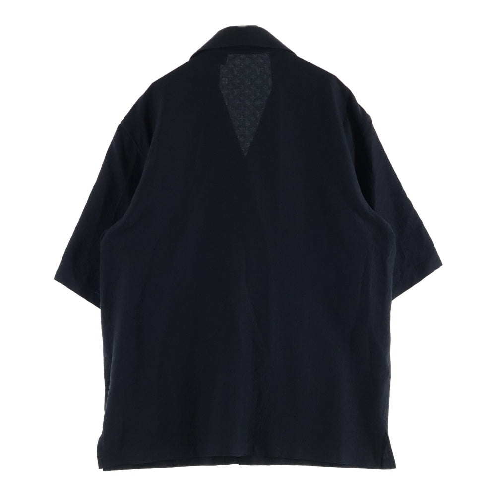 LOUIS VUITTON(ルイヴィトン) 23AW ミニモノグラム ジャガード コットン シルク 半袖 オープンカラーシャツ ブラック RM232Q ZO6 HPS51W
