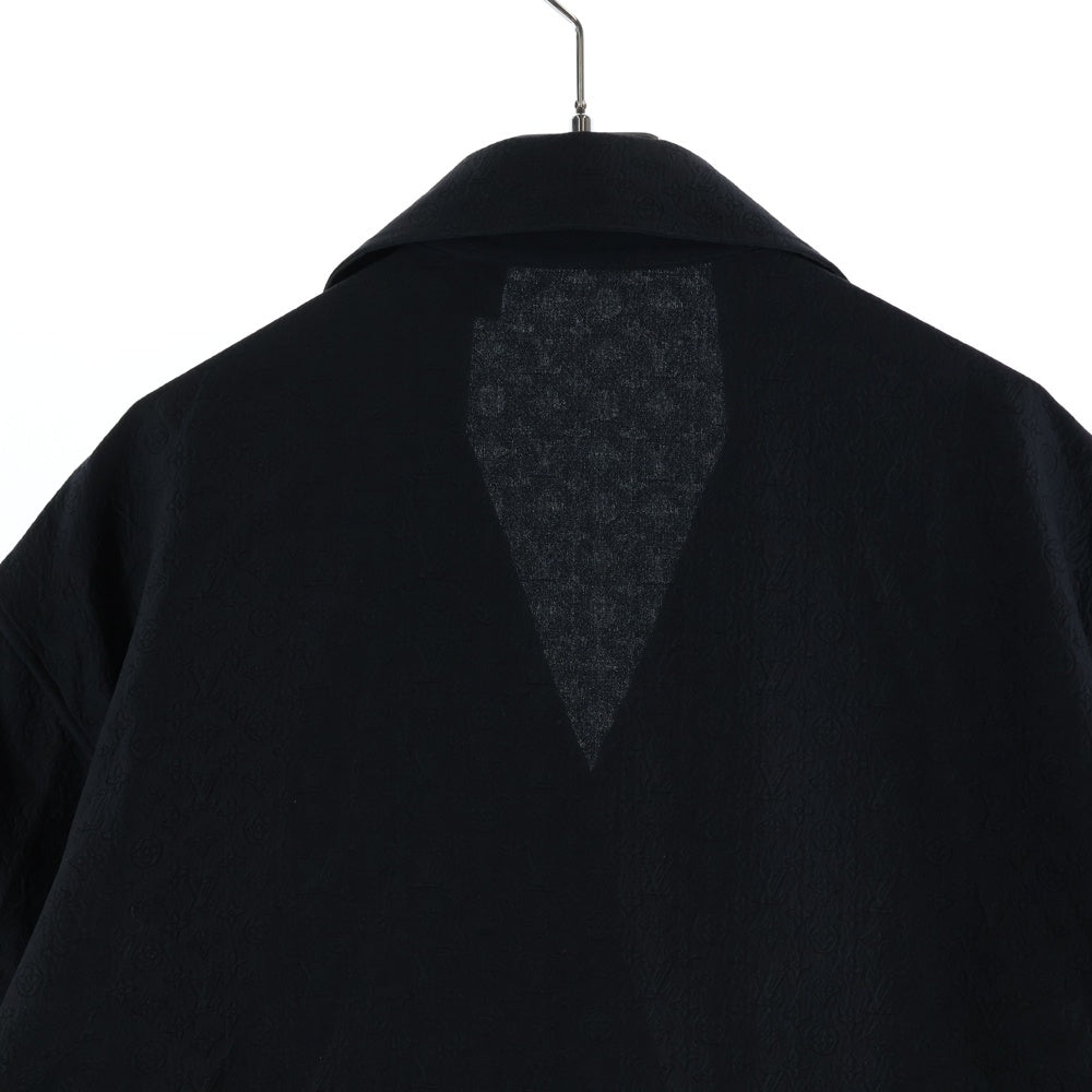 LOUIS VUITTON(ルイヴィトン) 23AW ミニモノグラム ジャガード コットン シルク 半袖 オープンカラーシャツ ブラック RM232Q ZO6 HPS51W