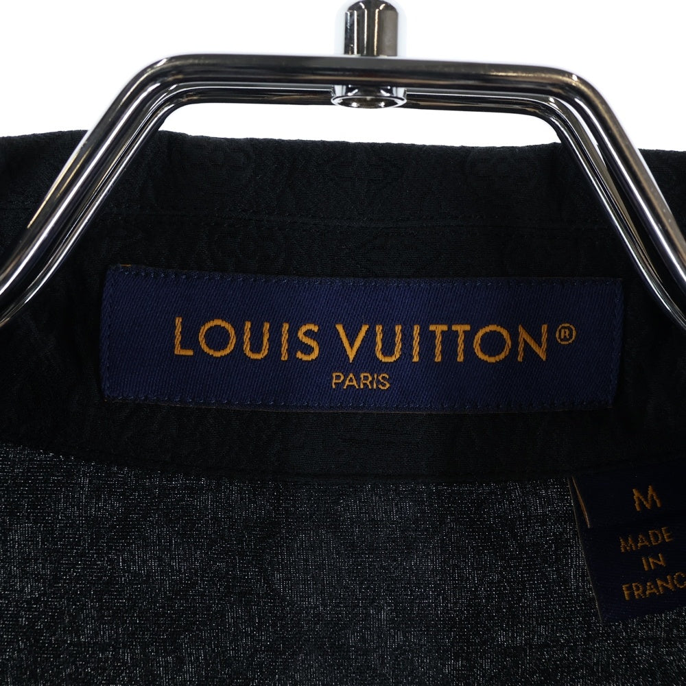 LOUIS VUITTON(ルイヴィトン) 23AW ミニモノグラム ジャガード コットン シルク 半袖 オープンカラーシャツ ブラック RM232Q ZO6 HPS51W