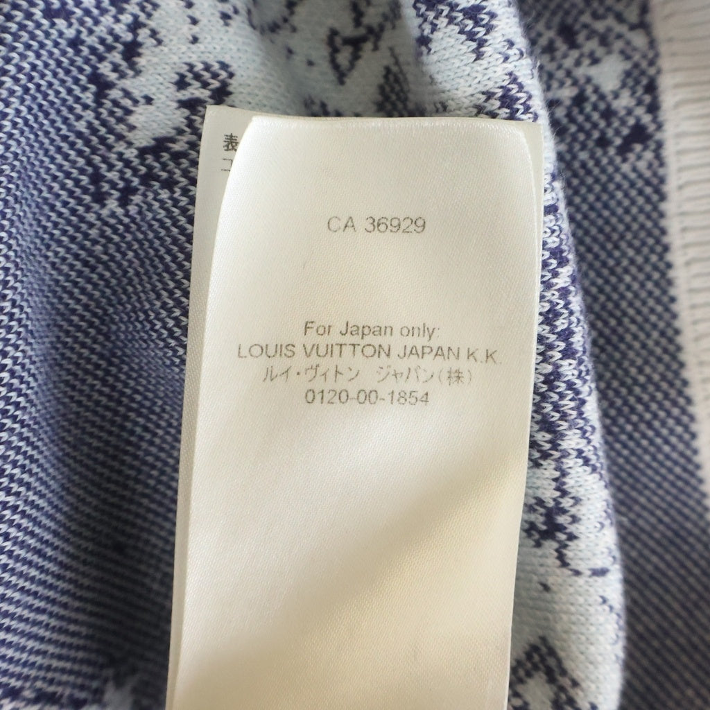 LOUIS VUITTON(ルイヴィトン) 22AW モノグラム バンダナ ジャガード クルーネック プルオーバー 長袖ニット セーター ホワイト/ブルー RM222M JL4 HNN24W