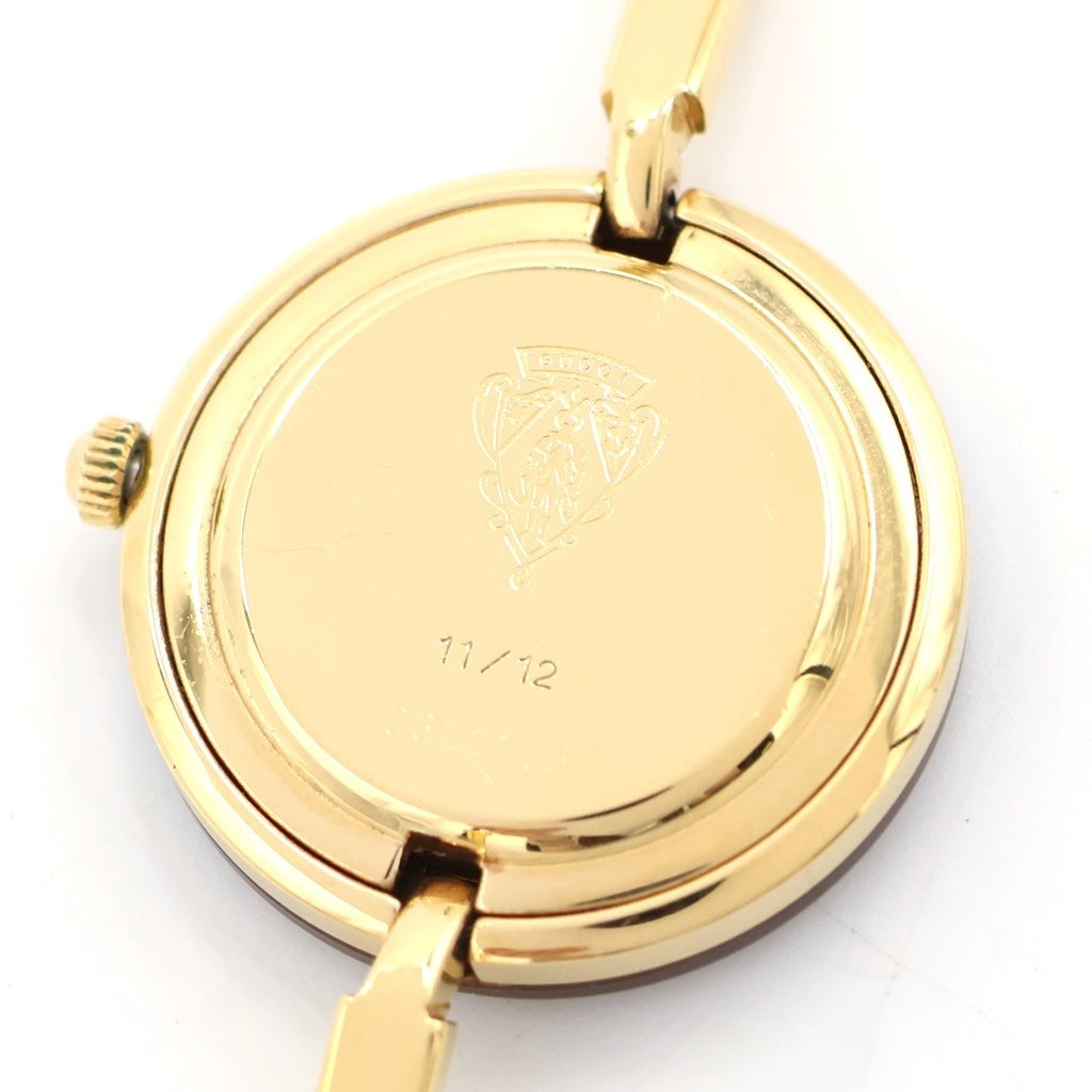 GUCCI(グッチ) チェンジベゼル 白文字盤 GP/QZ クォーツ 電池式 腕時計 11/12