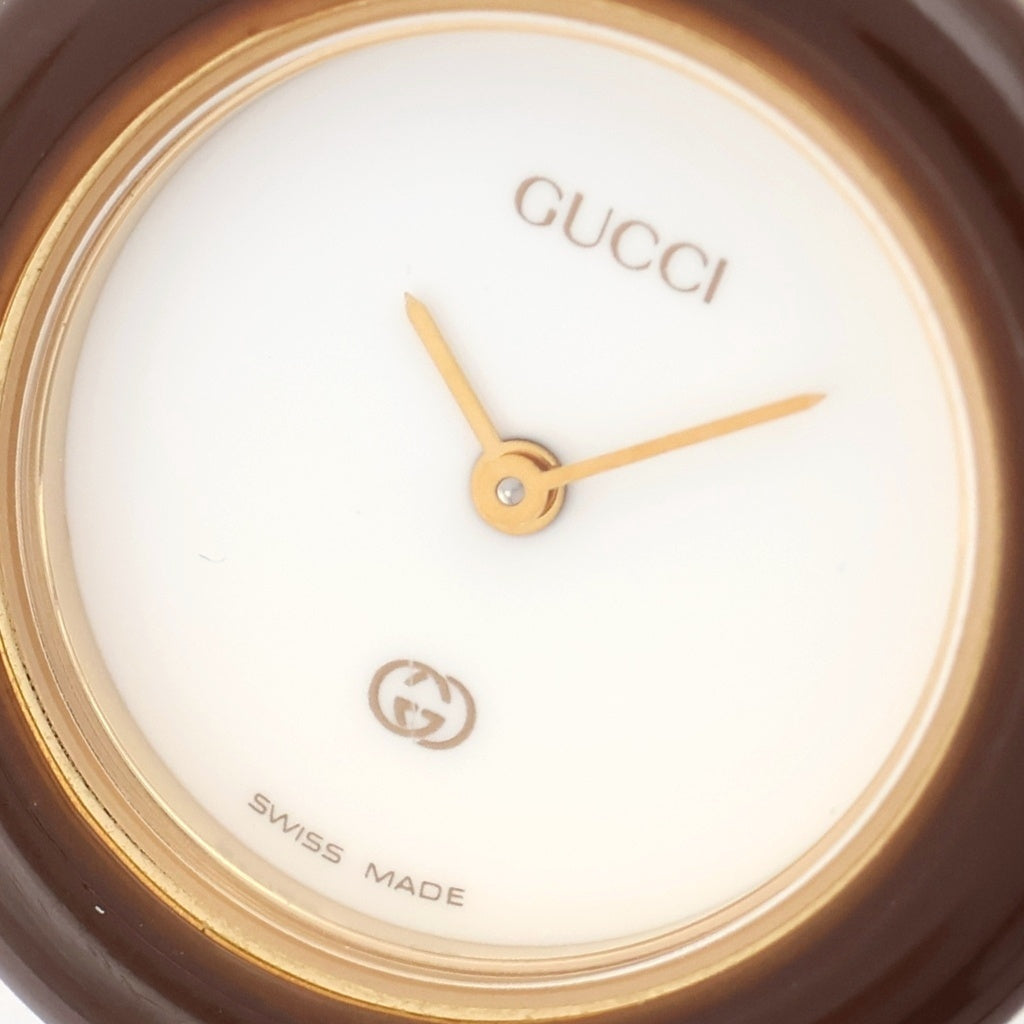 GUCCI(グッチ) チェンジベゼル 白文字盤 GP/QZ クォーツ 電池式 腕時計 11/12