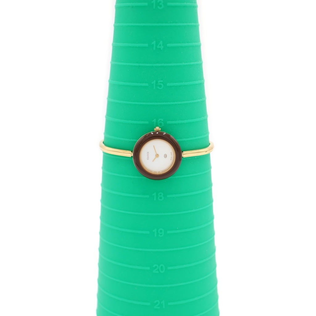GUCCI(グッチ) チェンジベゼル 白文字盤 GP/QZ クォーツ 電池式 腕時計 11/12