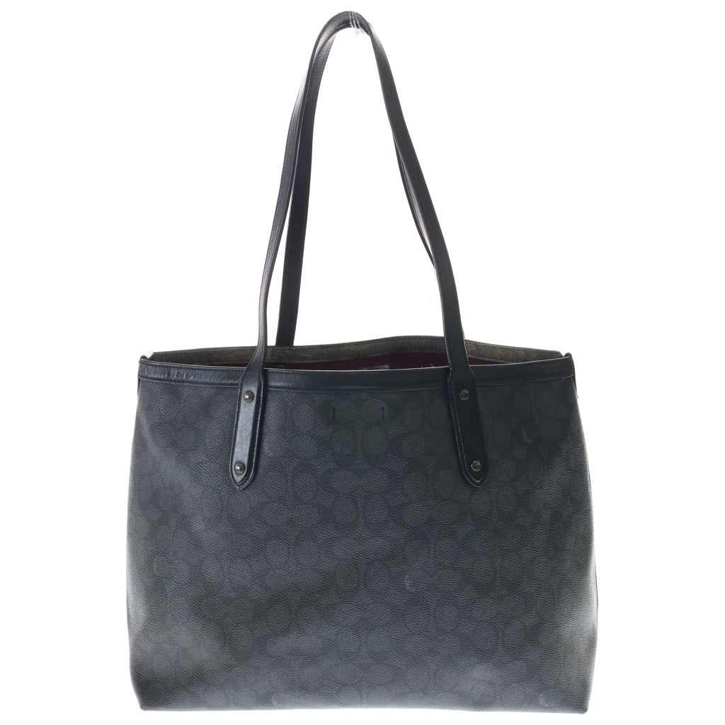 COACH(コーチ) シグネチャー PVC レザー スターモチーフ トートバッグ ブラック レディース