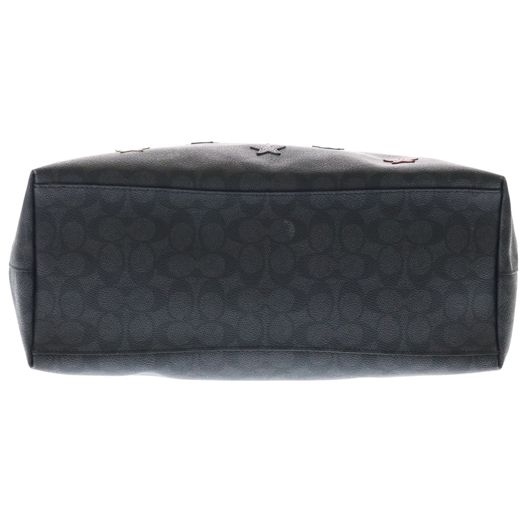 COACH(コーチ) シグネチャー PVC レザー スターモチーフ トートバッグ ブラック レディース