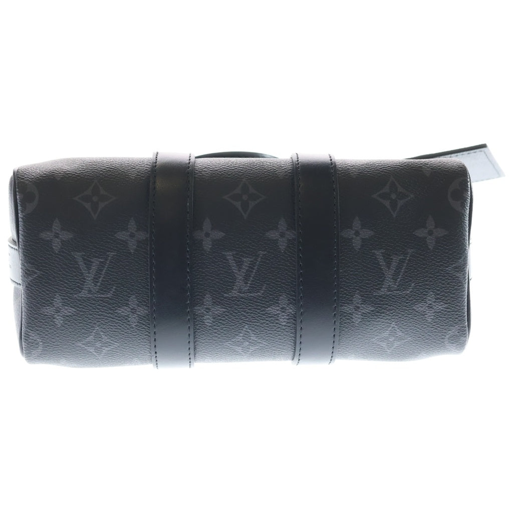 LOUIS VUITTON(ルイヴィトン) モノグラムエクリプス シティキーポル 2WAYバッグ ハンドバッグ ショルダーバッグ ボストンバッグ ブラック レザー×PVC M45936 シルバー金具 レディース