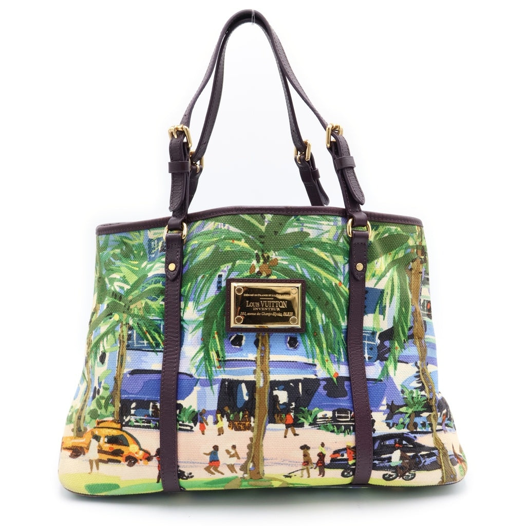 LOUIS VUITTON(ルイヴィトン) アイオール カバPM トートバッグ ハンドバッグ パープル×マルチカラー レザー×キャンバス M93771 ゴールド金具 レディース