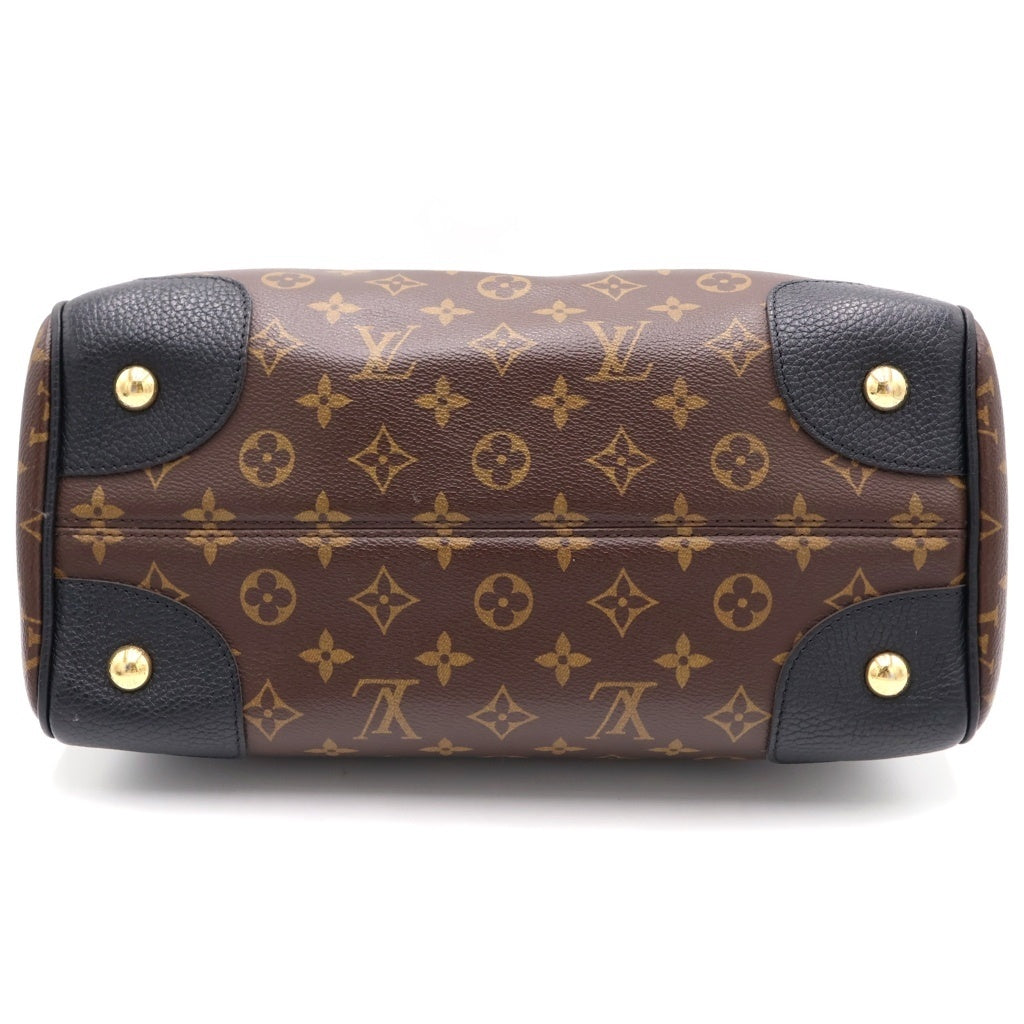 LOUIS VUITTON(ルイヴィトン) モノグラムマカサー レティーロ ハンドバッグ ブラウン×ブラック レザー M50058 ゴールド金具 レディース