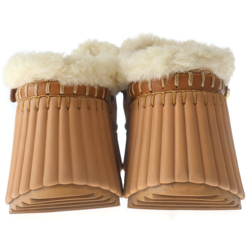 Chloe(クロエ) 厚底スエードレザー ウェッジミュール スリッポン ボアシューズ #39