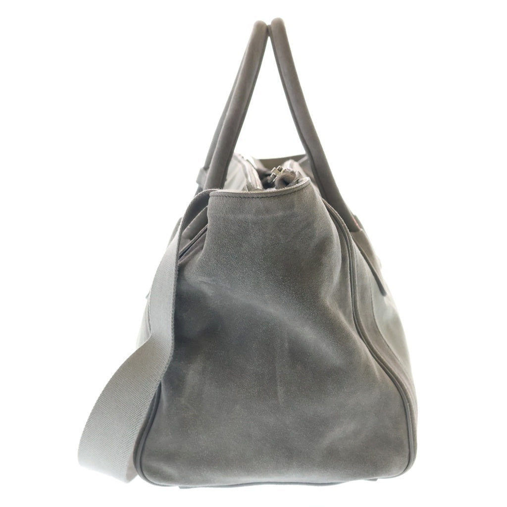 PRADA(プラダ) 2WAYバッグ ハンドバッグ ショルダーバッグ グレー スエード×キャンバス BN2644 シルバー金具 レディース