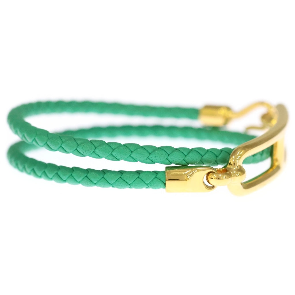 HERMES(エルメス) ルリ ドゥブルトゥール ブレスレット グリーン×ゴールド レディース