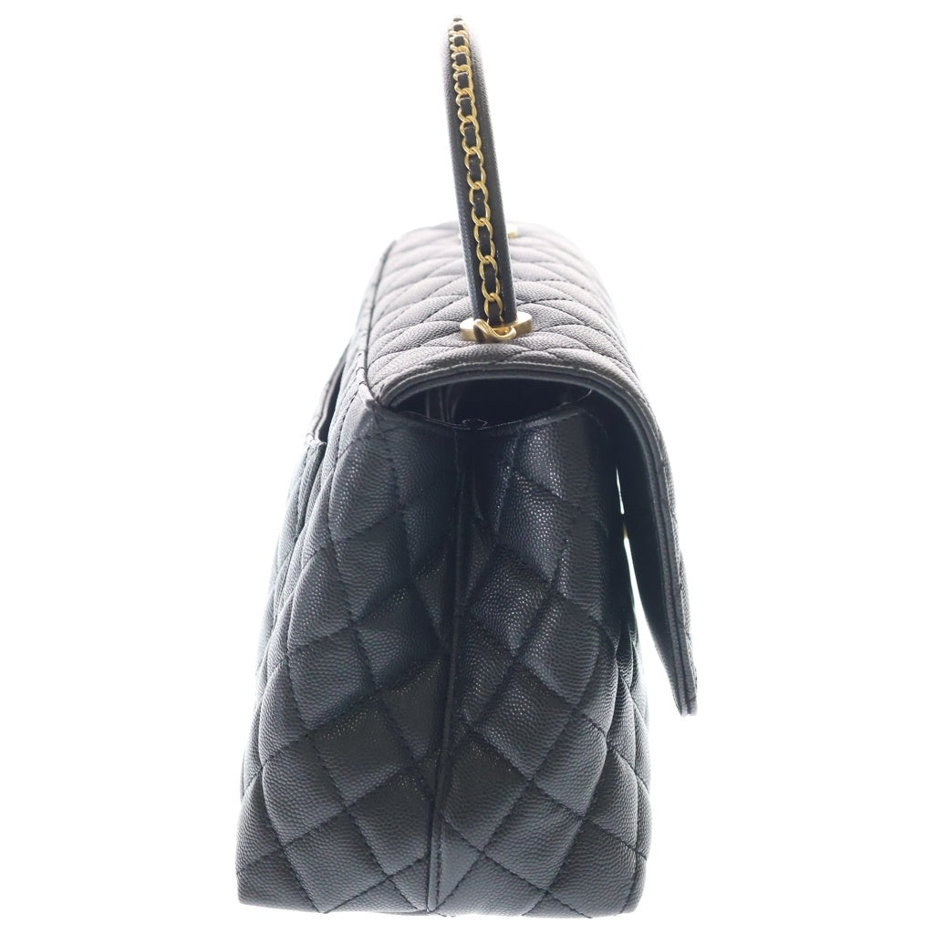 CHANEL(シャネル) ココハンドル29 2WAYチェーンショルダーバッグ ハンドバッグ ブラック キャビアスキン ゴールド金具 レディース