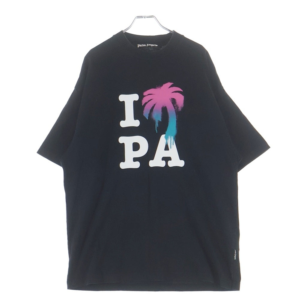 Palm Angels(パームエンジェルス) フロントロゴプリント Tシャツ ブラック #S PMAA066S23JER002