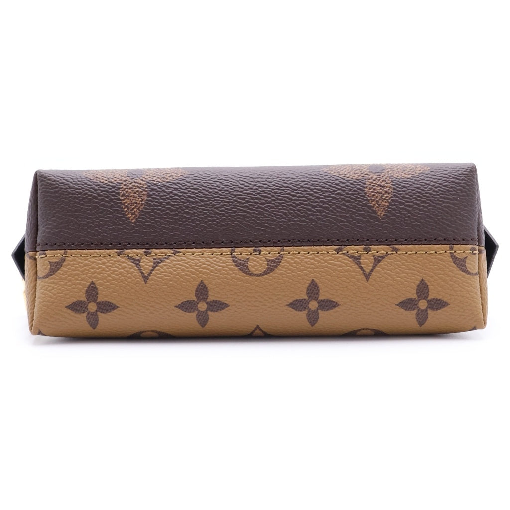 LOUIS VUITTON(ルイヴィトン) モノグラムリバース ポシェット・コスメティックPM ポーチ ケース ブラウン PVCレザー M11249 ゴールド金具 レディース