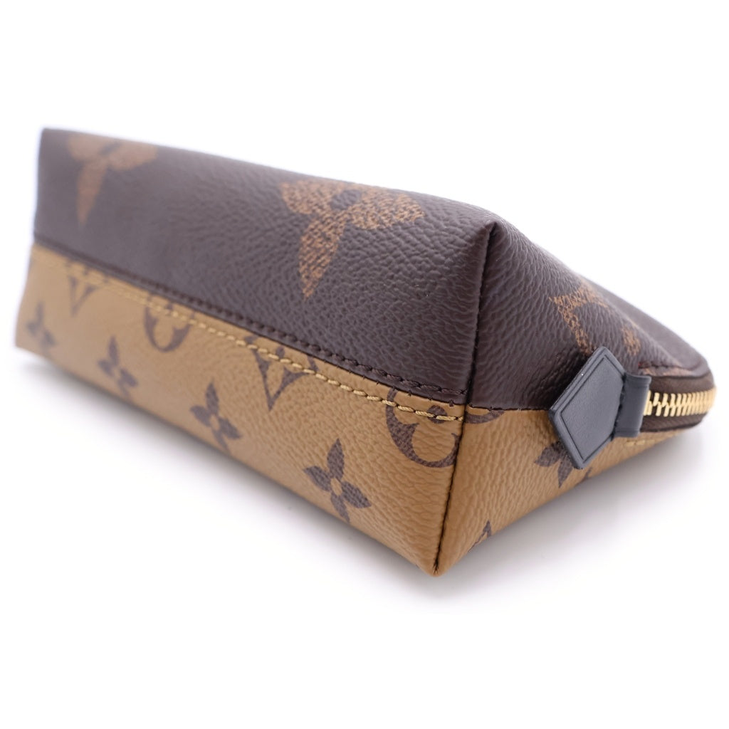 LOUIS VUITTON(ルイヴィトン) モノグラムリバース ポシェット・コスメティックPM ポーチ ケース ブラウン PVCレザー M11249 ゴールド金具 レディース