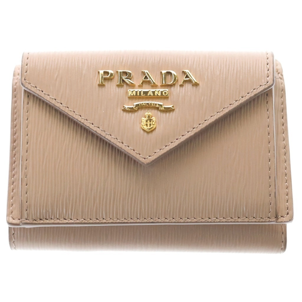 PRADA(プラダ) サフィアーノ レザー 3つ折り財布 1MH021 ベージュ レディース