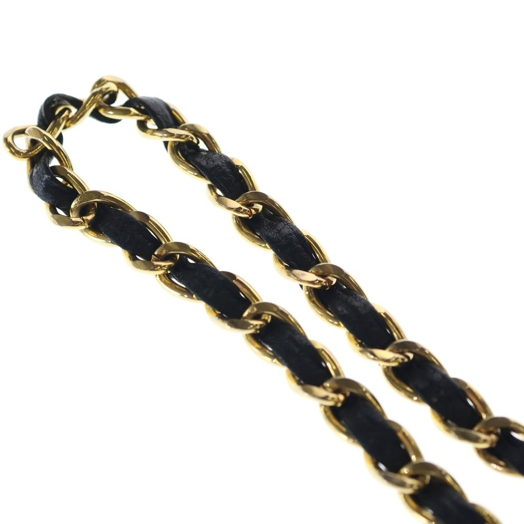 CHANEL(シャネル) ココマーク コイン チェーン レザー ベルト ゴールド/ブラック レディース