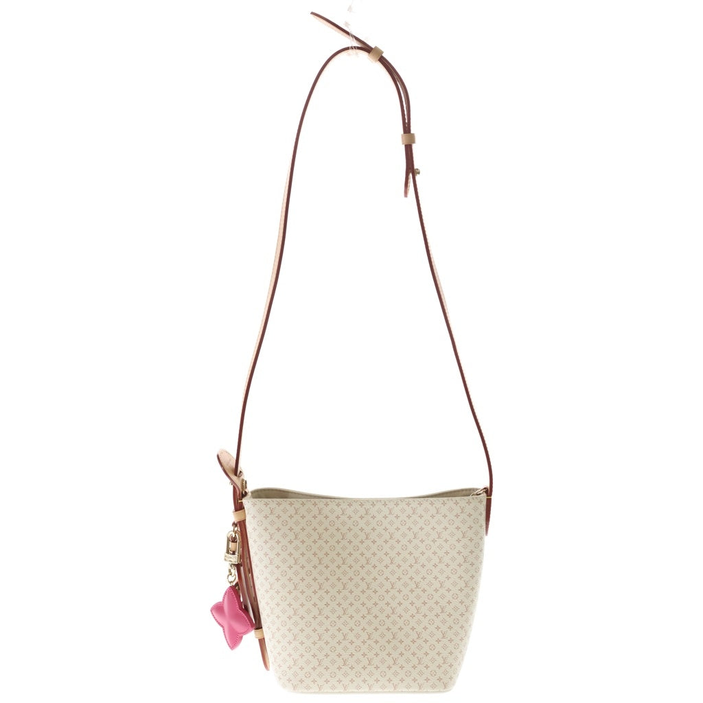 LOUIS VUITTON(ルイヴィトン) LVロマンス オールインBB ショルダーバッグ ホワイト×ブラウン レザー×PVC M15130 ゴールド金具 レディース