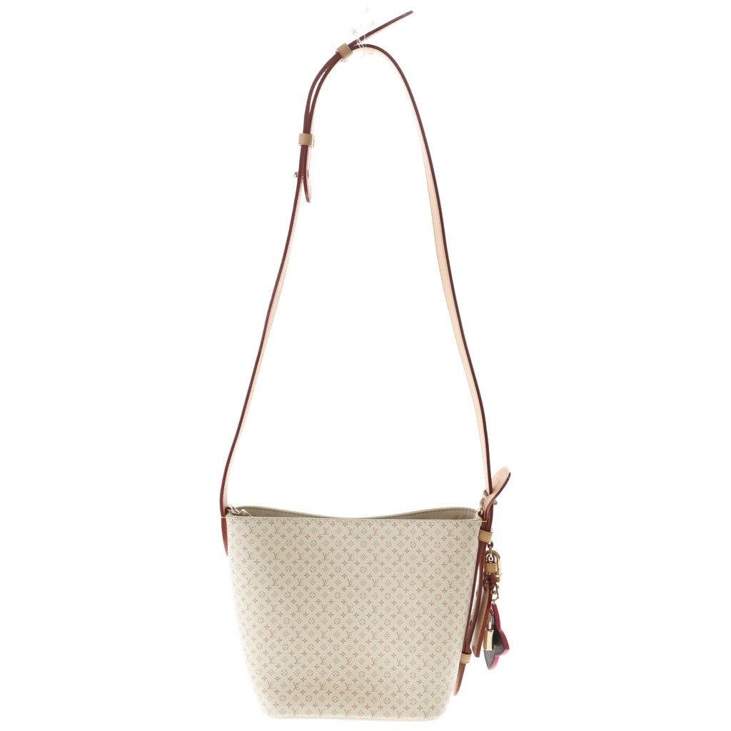 LOUIS VUITTON(ルイヴィトン) LVロマンス オールインBB ショルダーバッグ ホワイト×ブラウン レザー×PVC M15130 ゴールド金具 レディース