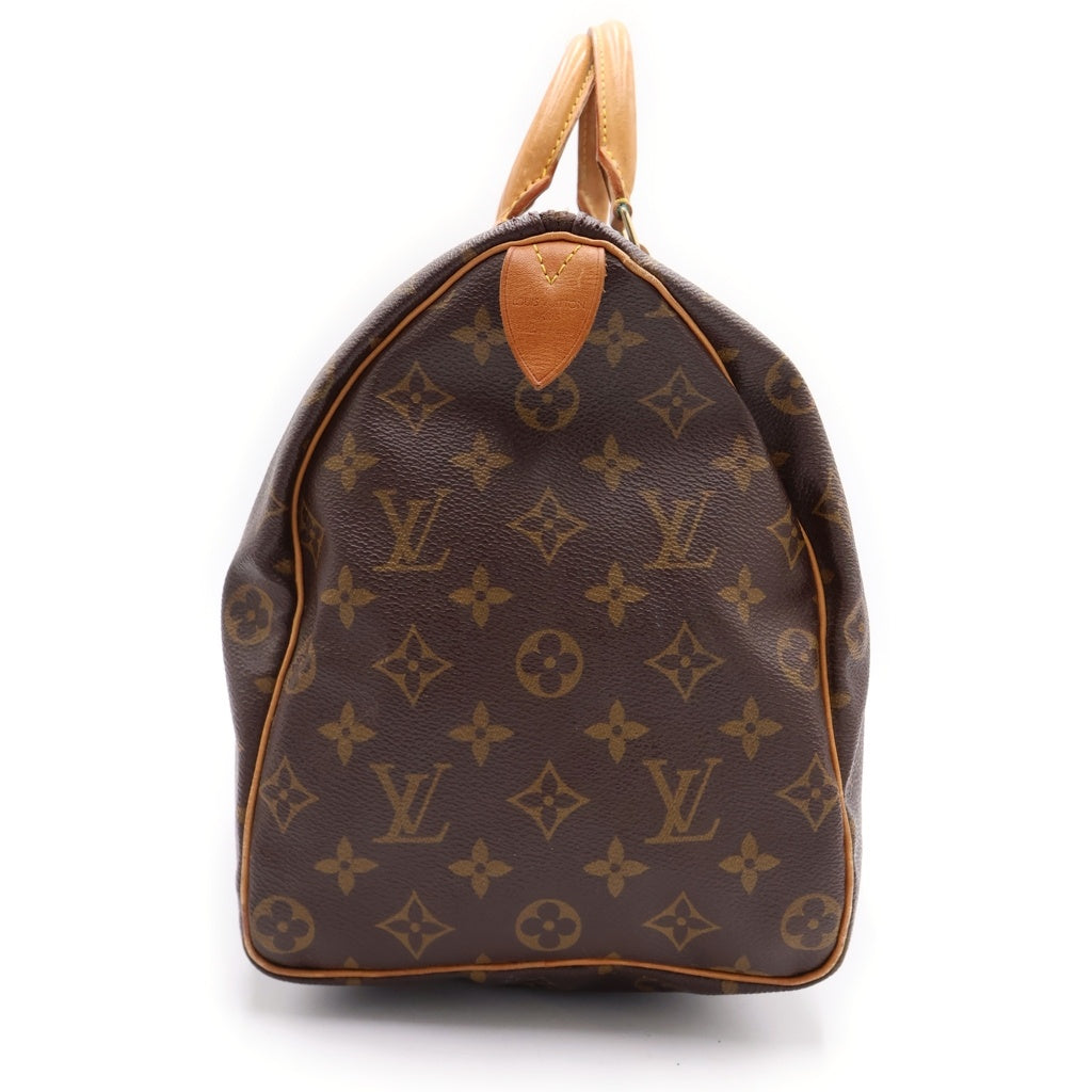 LOUIS VUITTON(ルイヴィトン) モノグラム スピーディ35 ボストンバッグ ハンドバッグ ブラウン レザー×PVC M41107 ゴールド金具 レディース