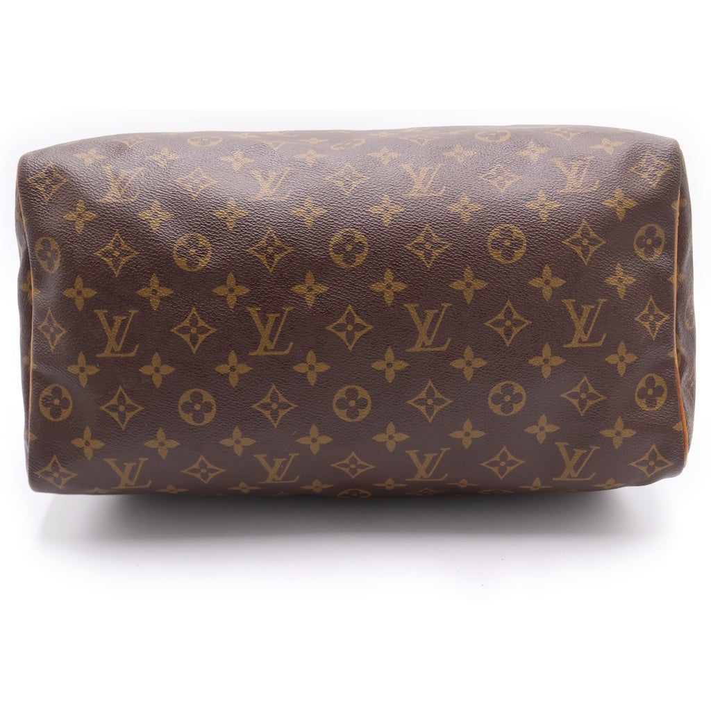 LOUIS VUITTON(ルイヴィトン) モノグラム スピーディ35 ボストンバッグ ハンドバッグ ブラウン レザー×PVC M41107 ゴールド金具 レディース