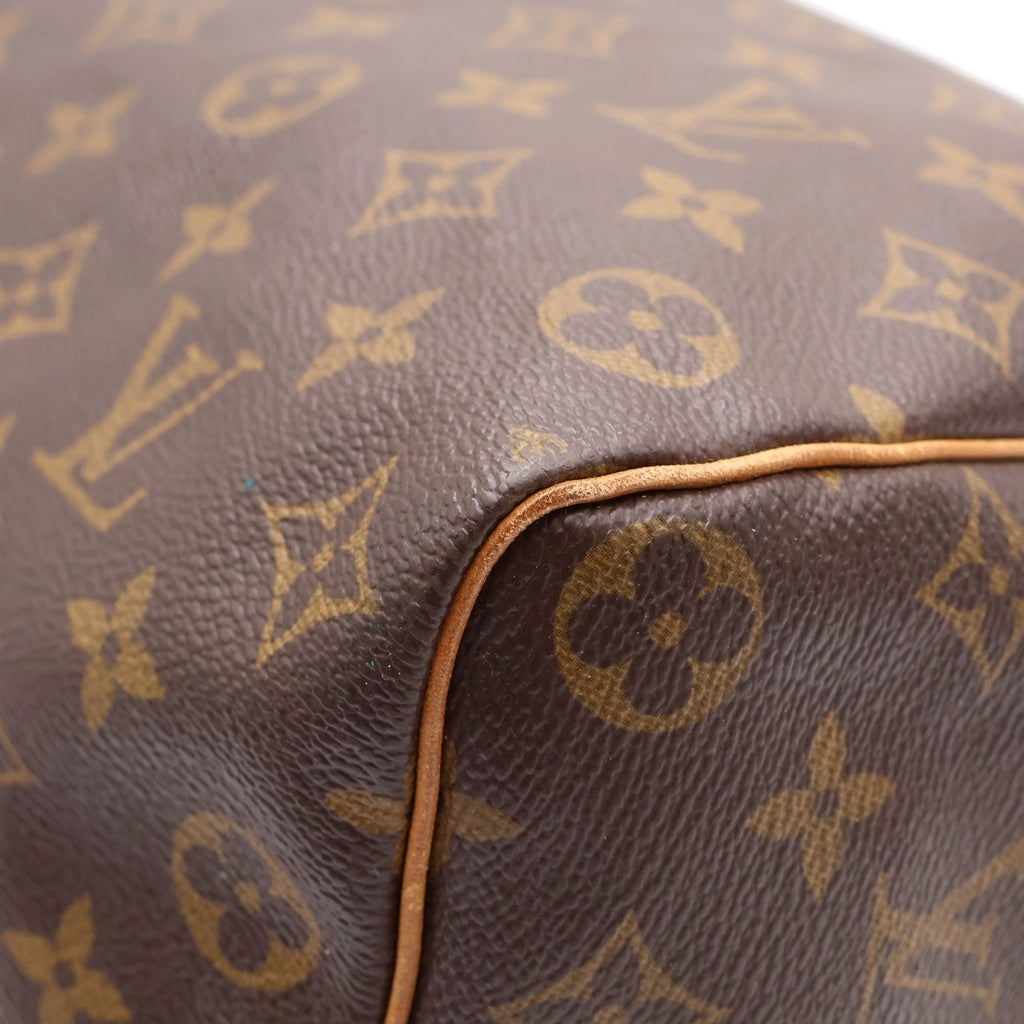 LOUIS VUITTON(ルイヴィトン) モノグラム スピーディ35 ボストンバッグ ハンドバッグ ブラウン レザー×PVC M41107 ゴールド金具 レディース