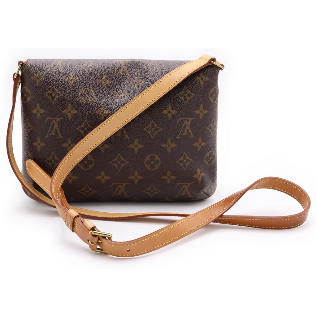 LOUIS VUITTON(ルイヴィトン) モノグラム ミュゼットタンゴ ショルダーバッグ ブラウン レザー×PVC M51257 ゴールド金具 レディース
