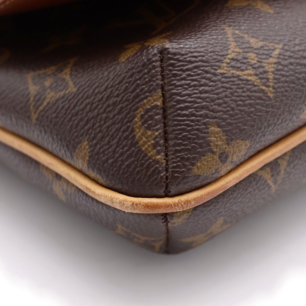LOUIS VUITTON(ルイヴィトン) モノグラム ミュゼットタンゴ ショルダーバッグ ブラウン レザー×PVC M51257 ゴールド金具 レディース