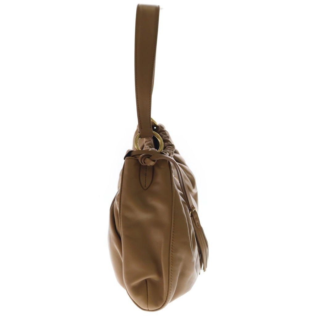 miumiu(ミュウミュウ) ジョワ ナッパレザー ワンショルダーバッグ ブラウン レザー 5BC180 ゴールド金具 レディース