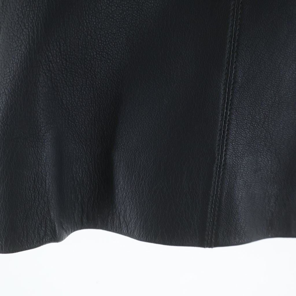 CHANEL(シャネル) 02A ココマーク ラムスキン レザー ジップアップ ベスト ダークグレー レディース P19754W03041