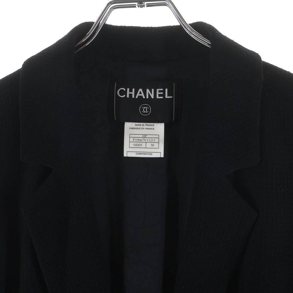 CHANEL(シャネル) ココマークボタン フリル ジップアップ テーラードジャケット ブラック P19667V11211 レディース