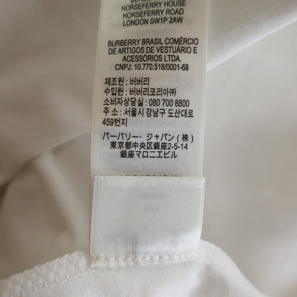 BURBERRY(バーバリー) フロントロゴプリント クルーネック 半袖Tシャツ カットソー ホワイト 8117319 レディース