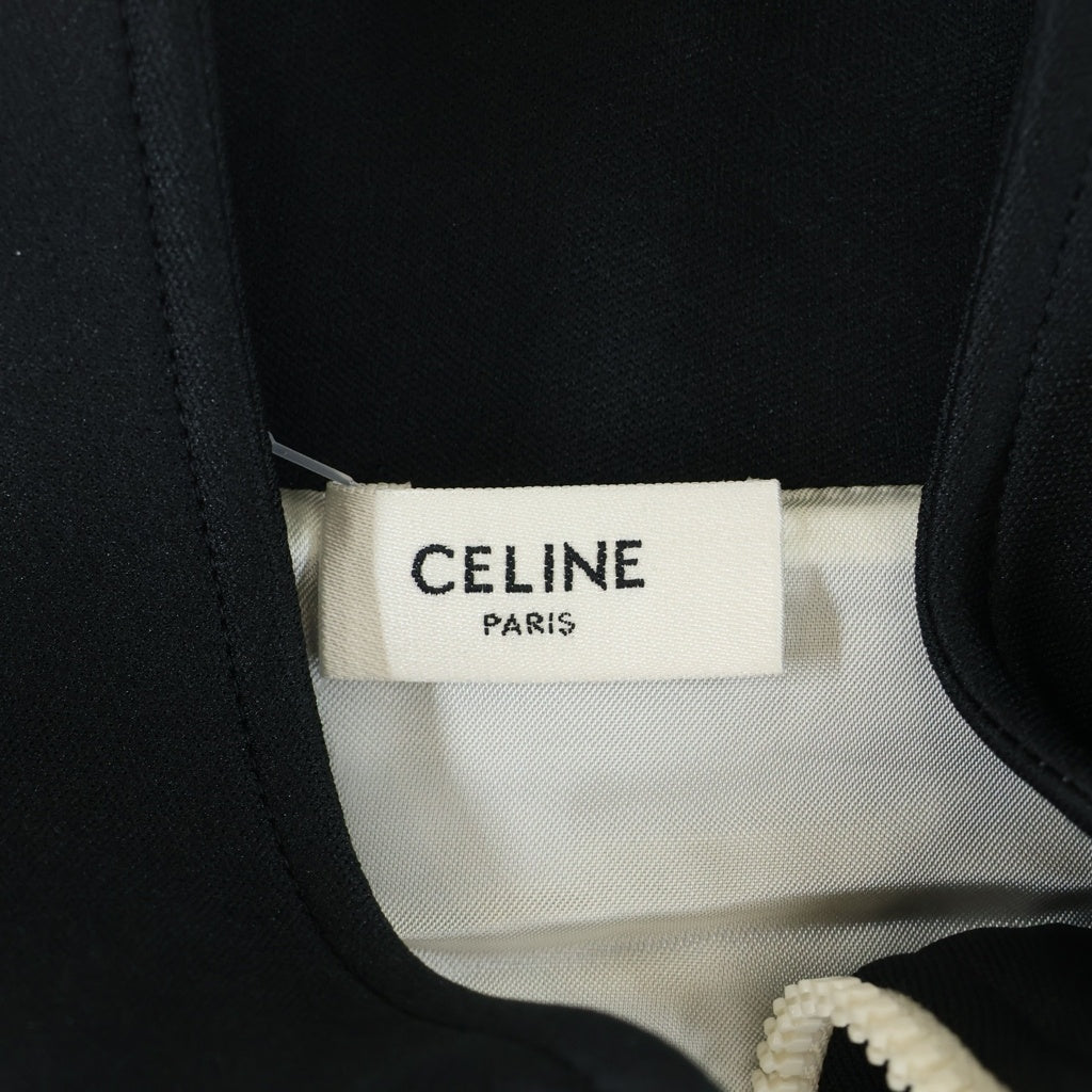 CELINE(セリーヌ) トラックスーツ トリオンフロゴ刺繍 ジップアップ ジャケット ブラック/ブラウン 2Y43C121O.01ZR レディース