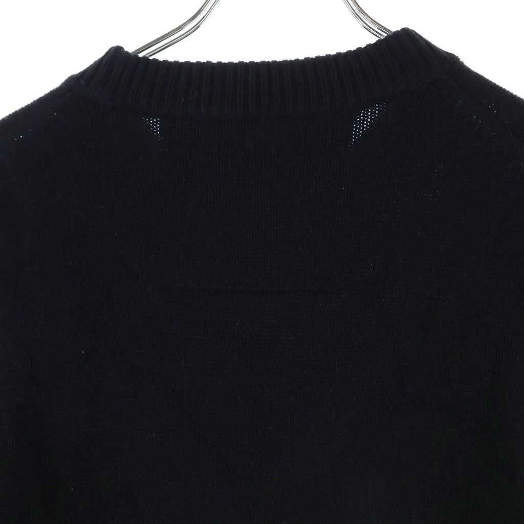 GIVENCHY(ジバンシィ) 23SS カレッジロゴ刺繍 クルーネック カシミヤ混 ウール 長袖 ニット セーター ブラック BM90KX4YC6 レディース