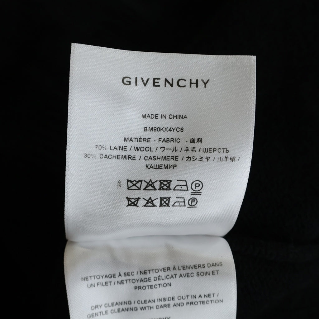 GIVENCHY(ジバンシィ) 23SS カレッジロゴ刺繍 クルーネック カシミヤ混 ウール 長袖 ニット セーター ブラック BM90KX4YC6 レディース