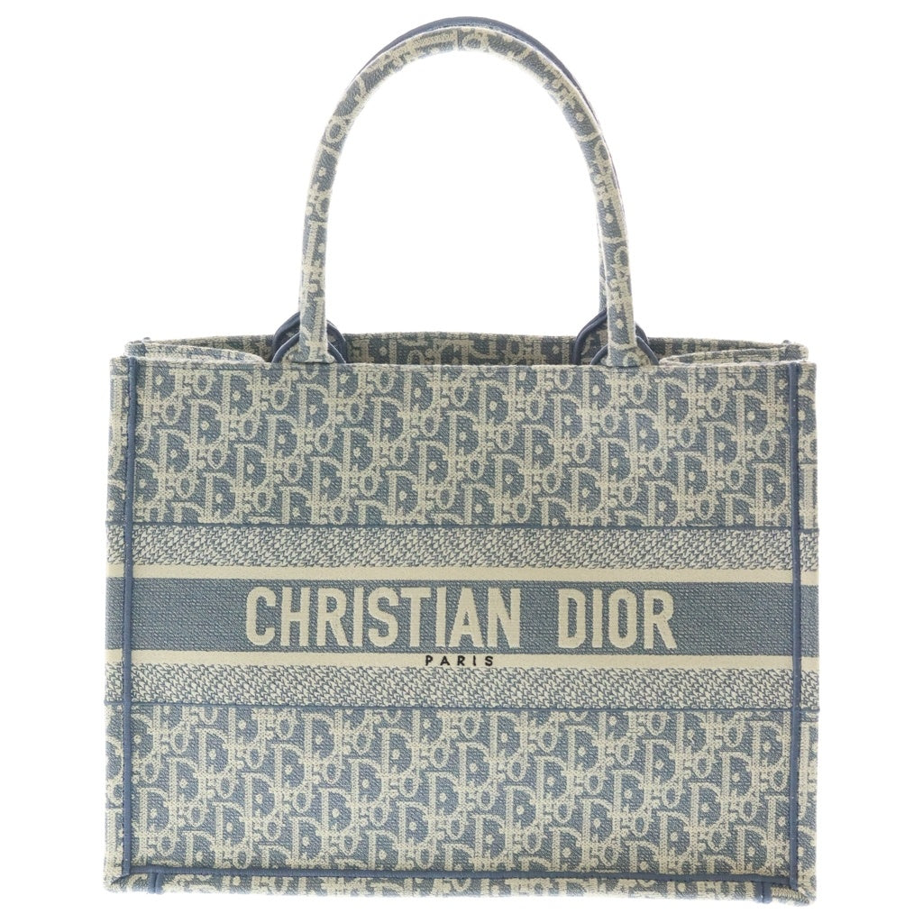 Christian Dior(クリスチャンディオール) ブックトート ミディアム トートバッグ ハンドバッグ インディゴブルー デニム レディース