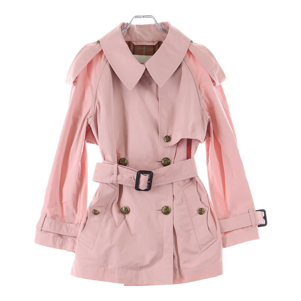 BURBERRY(バーバリー) Fitzrovia フィッツロヴィア トレンチコート ショート ライトウェイトコットン ピンク 8118704 レディース