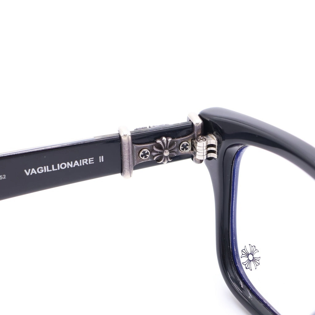 CHROME HEARTS(クロムハーツ) VAGILLIONAIRE II バジリオネア ダガーテンプル ウェリントンフレーム クリアレンズ メガネ 眼鏡 アイウェア ブラック