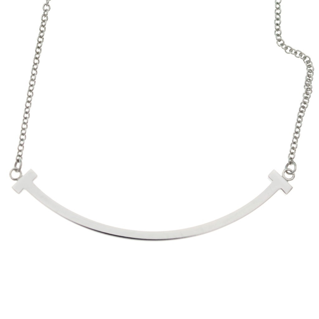 TIFFANY & Co.(ティファニー) Tスマイル スモール ネックレス ペンダント チェーン シルバー 750WG レディース
