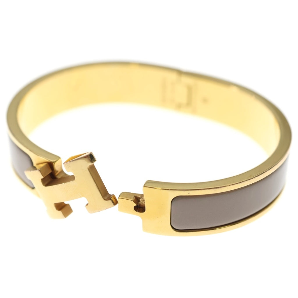 HERMES(エルメス) クリッククラック ブレスレット バングル ベージュ×ゴールド レディース